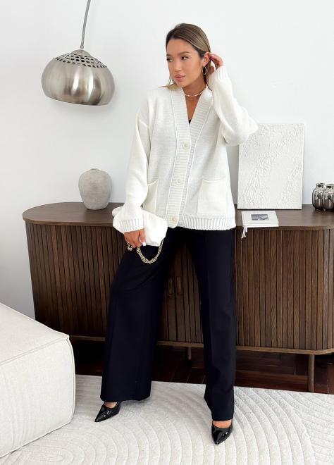 Кардиган в'язаний жіночий Casual Wool Молочний