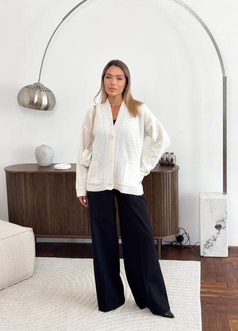 Кардиган в'язаний жіночий Casual Wool Молочний