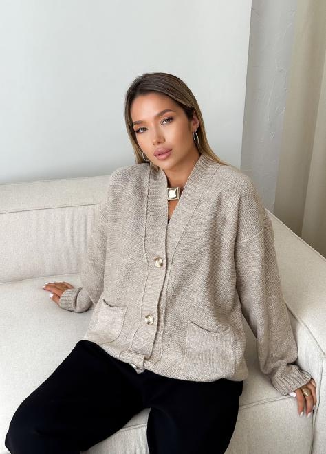 Кардиган в'язаний жіночий Casual Wool Лляний
