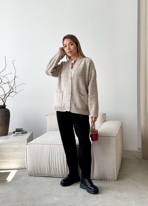 Кардиган в'язаний жіночий Casual Wool Лляний