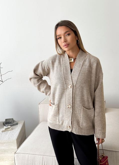 Кардиган в'язаний жіночий Casual Wool Лляний