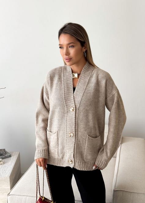Кардиган в'язаний жіночий Casual Wool Лляний