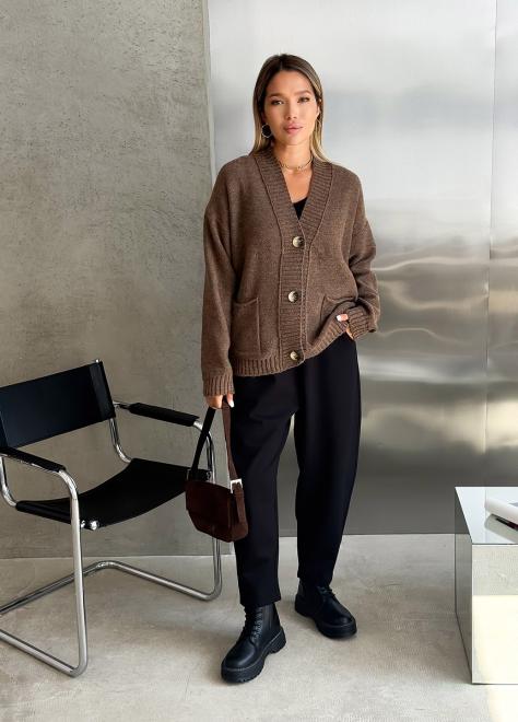 Кардиган в'язаний жіночий Casual Wool Коричневий