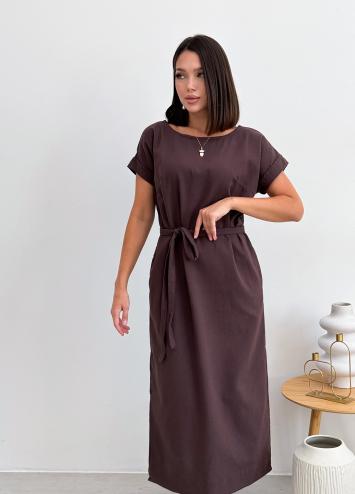 Сукня жіноча вільного крою шоколад Маргарет