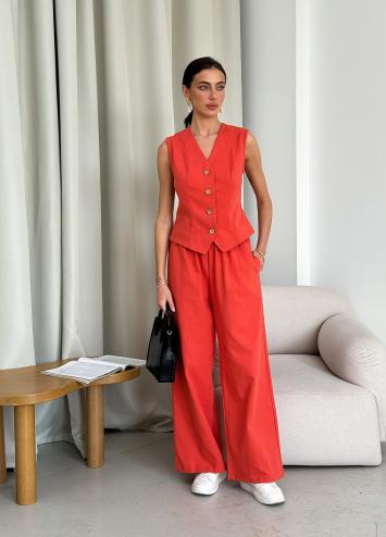  Жіночий брючний костюм із жилетом Корал