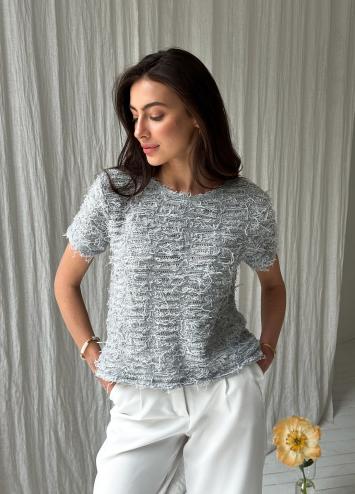 Блузка серая хлопковая Блузка серая хлопковая
