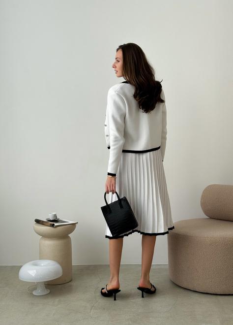 В'язана спідниця міді плісе Gabriel біла