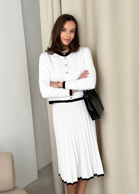 В'язана спідниця міді плісе Gabriel біла
