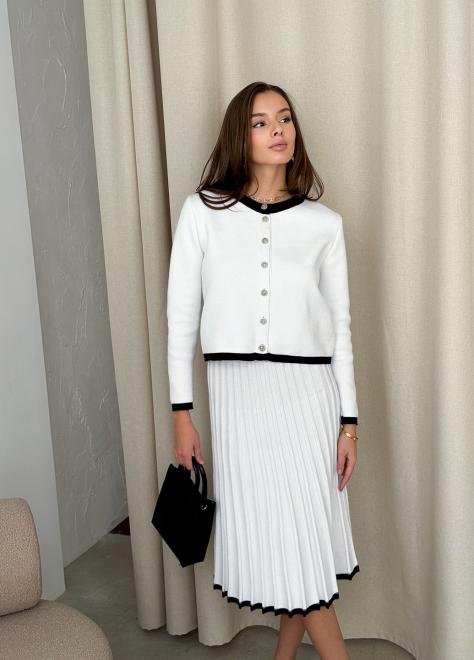 В'язана спідниця міді плісе Gabriel біла