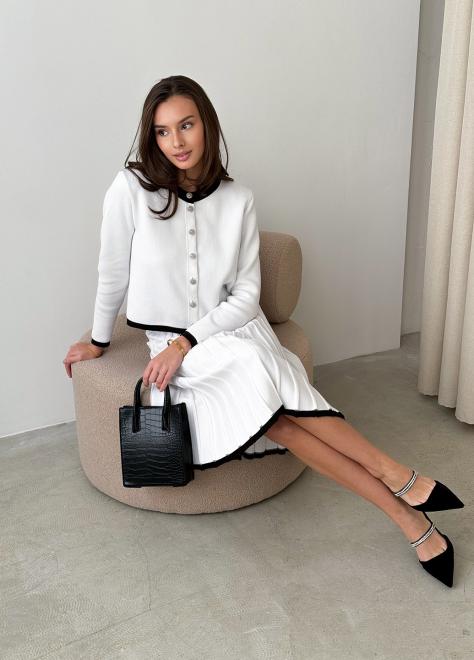 В'язана спідниця міді плісе Gabriel біла