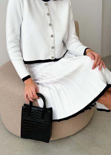 В'язана спідниця міді плісе Gabriel біла