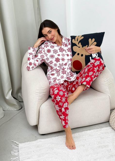 Піжама жіноча фланелева Сніжинка