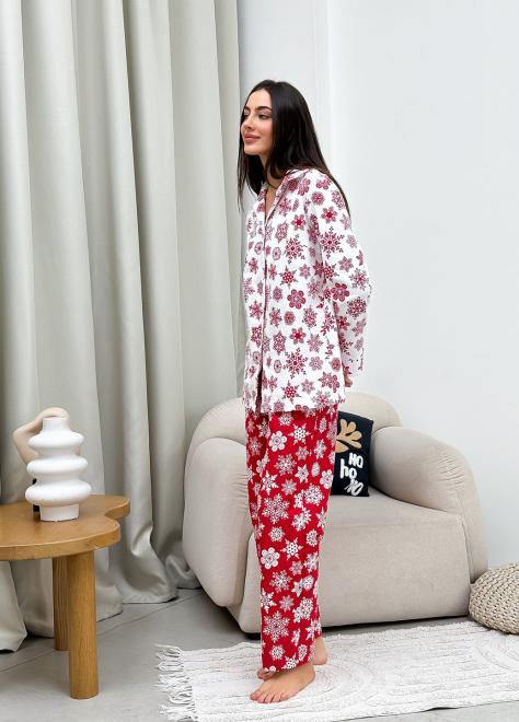 Піжама жіноча фланелева Сніжинка