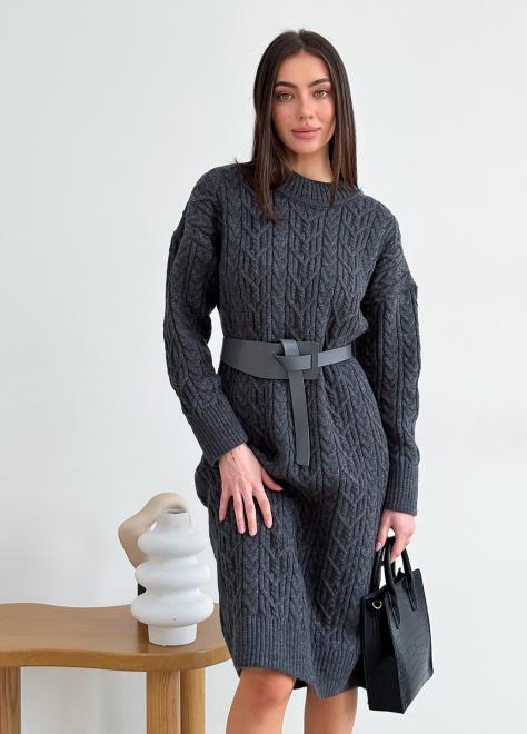 Шкіряний пояс жіночий сірого кольору