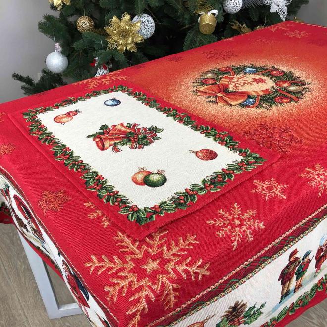 Гобеленовая салфетка новогодняя Праздник