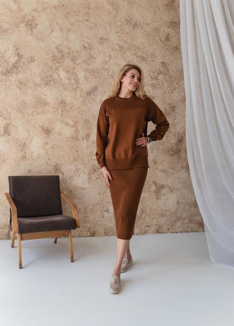 Костюм жіночий зі спідницею Katrin  кориця