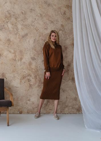 Костюм жіночий зі спідницею Katrin  кориця