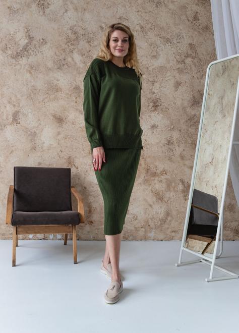 В'язана спiдниця Katrin оливкова