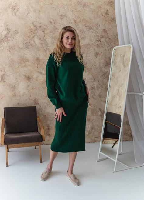 Костюм женский с юбкой Katrin изумруд