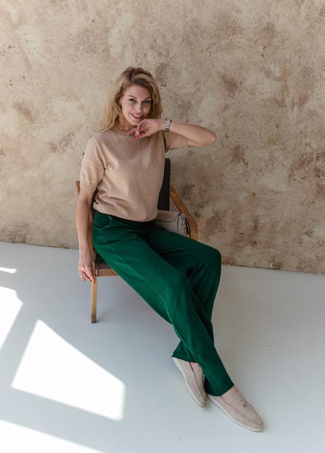 Жіноча футболка в'язана бежева