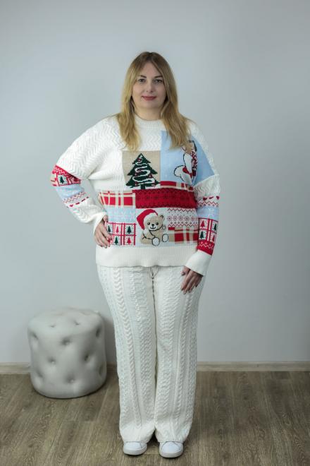 Штани з візерунком Молочні