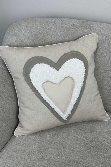 Подушка декоративна Серденько трикольорове