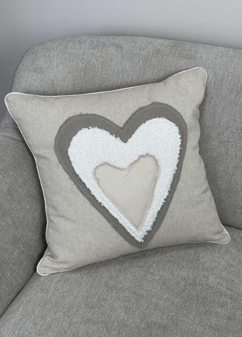 Подушка декоративна Серденько трикольорове