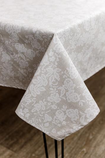Скатертина плямостійка Мереживо на натюрель