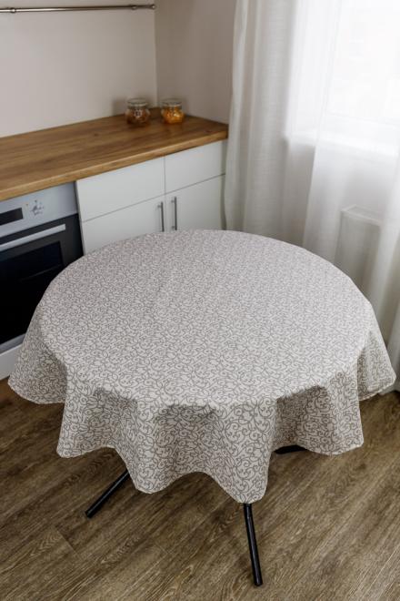 Скатертина водостійка кругла Simfoni Капучіно