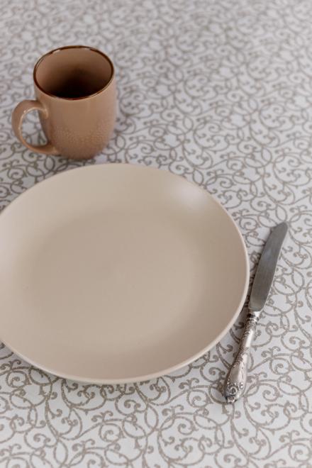 Скатертина водостійка кругла Simfoni Капучіно