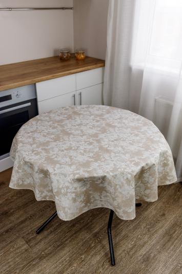 Скатертина непромокаюча кругла Алюр беж