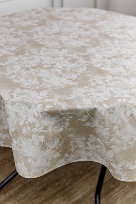 Скатертина непромокаюча кругла Алюр беж