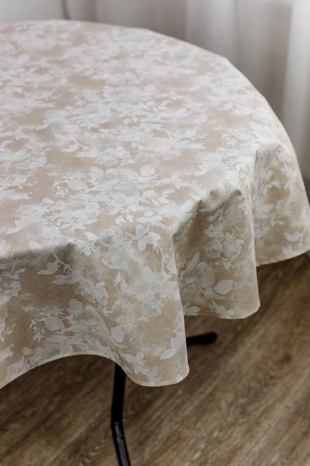 Скатертина непромокаюча кругла Алюр беж