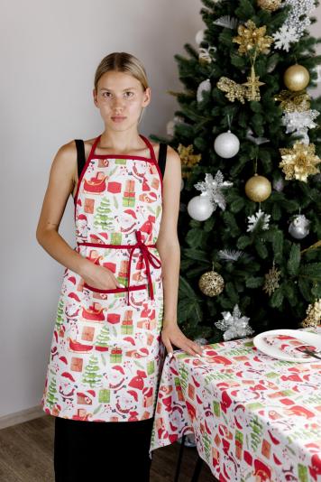 Фартух Санта на білому