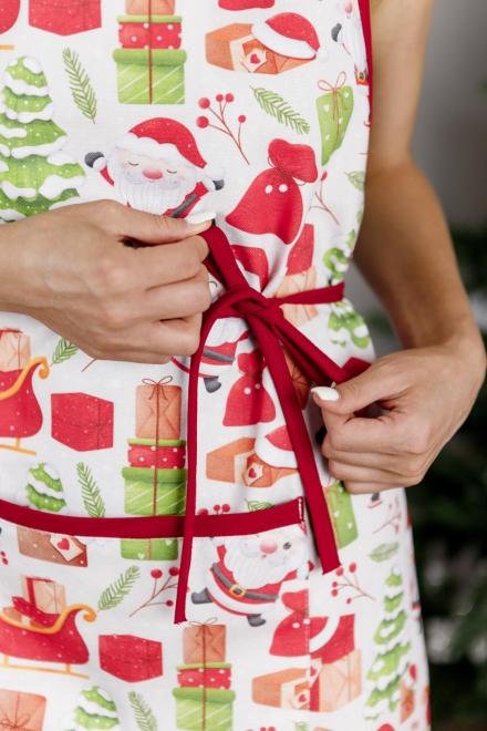 Фартух Санта на білому