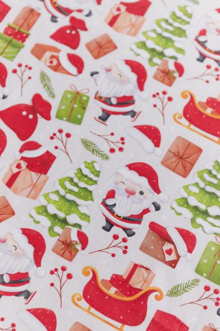 Набір рукавичка та прихватка Санта на білому