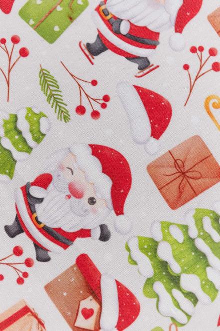 Новорічна доріжка на стіл Санта на білому