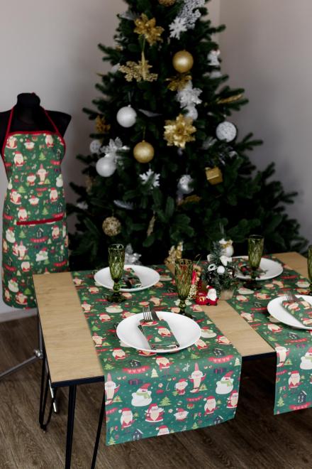 Фартух Санта на зеленому