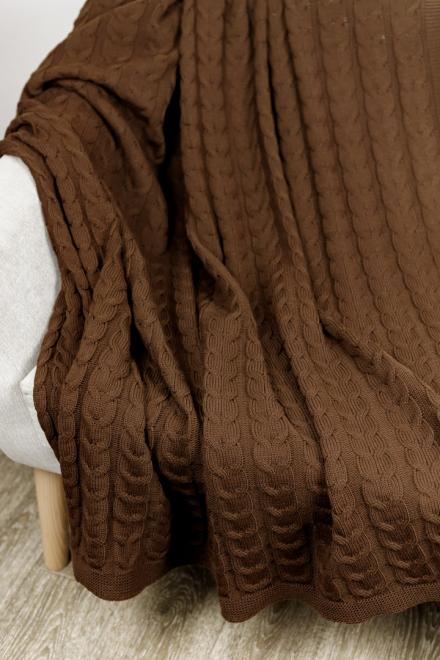 В'язаний плед Глорiя коси Шоколад