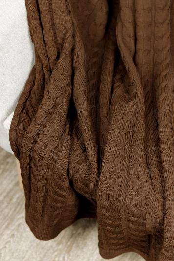 В'язаний плед Глорiя коси Шоколад