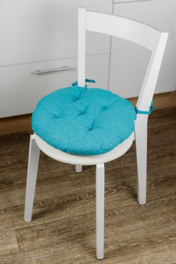 Кругла подушка для стільця CHENILLA бірюзова