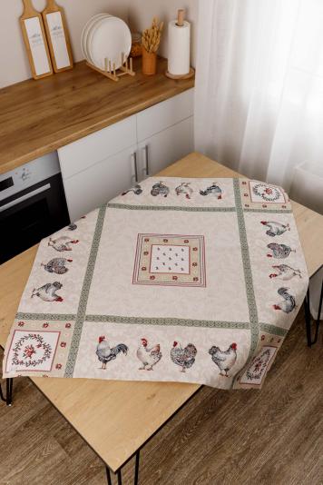 Гобеленова скатертина наперон Курочки