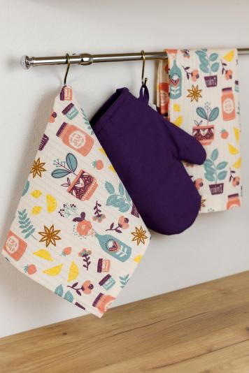 Набір Фіолетовий (Рукавичка та 2 рушники)