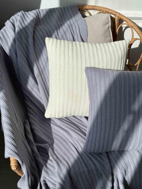 В'язана наволочка COTTON молочна