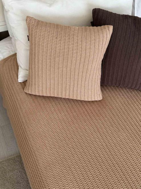 В'язана наволочка COTTON шоколадна