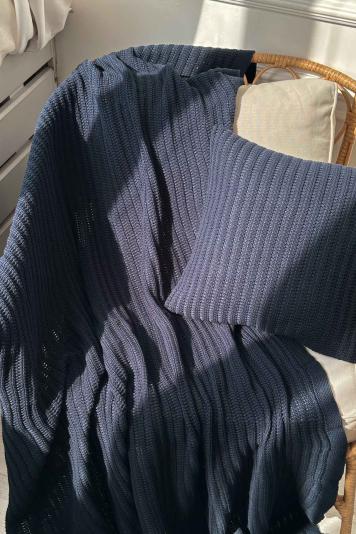 В'язана наволочка COTTON синя В'язана наволочка COTTON синя