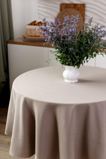 Скатертина на стіл кругла Boho тауп Скатертина на стіл кругла Boho тауп