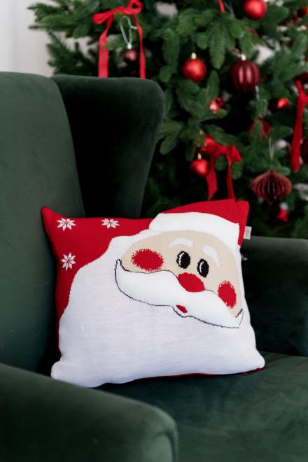 Подушка декоративна в'язана Святий Миколай