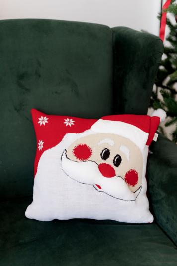 Подушка декоративна в'язана Святий Миколай