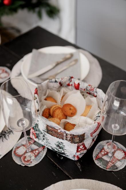 Новорічний гобеленовий кошик Snowfall